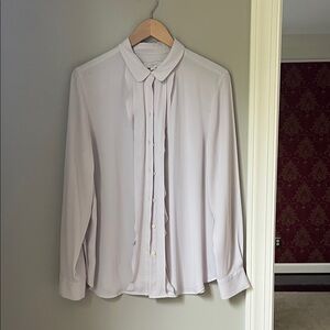 LOFT White Blouse with Pintuck Details